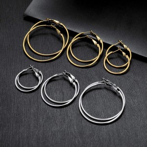 Hongde Stainless Steel gold silver Plated Hoop Earrings for Women