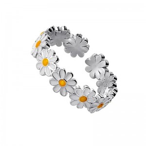 Hongde Lovely Daisy Flower Rings Adjustable Open Ring Daisy Delight Ring For Woman For Man
