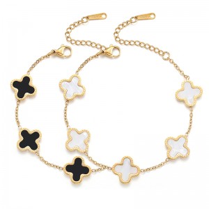 Hongde 18K Gold-Plated Men's and Women's Four Leaf Clover Lucky Bracelet