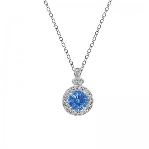 Hongde Platinum-Plated Sterling Silver Infinite Elements Zirconia Round-Cut Antique Pendant Necklace , (previously Amazon Collection)