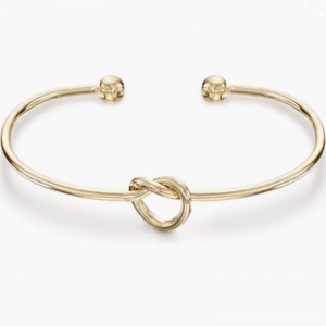 4K Gold Plated Forever Love Knot Infinity Bangle Bracelets for Women  Adjustable Gold Bangle Bracelet for Women Elegant Gold-Plated Open Cuff Bracelet with Knot Design – Modern Minimalist Jewelry for Daily Wear and Special Occasions